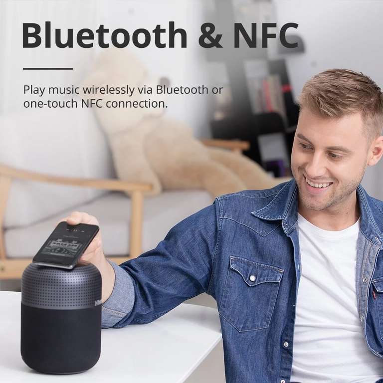 ronsmart T6 Max Altavoz Bluetooth para cine en casa, reproductor de música con resistencia al agua IPX5, NFC, estéreo, 60W