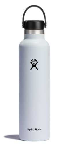 HYDRO FLASK - Botella Térmica Acero Inox, Termo Aislamiento al Vacío, WHITE, 709 ml (24oz)