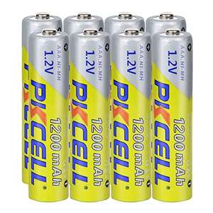 Pack 8 -Pilas AAA Recargables 1200mAh 1,2V NIMH baterías más de 1000 ciclos para Control Remoto,