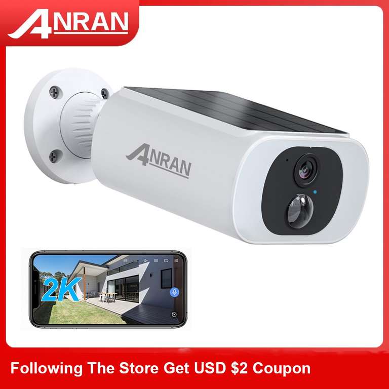 ANRAN-cámara de seguridad Solar 2K C3 para exteriores