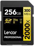 Lexar Professional 2000x Tarjeta SD 256GB, SDXC UHS-II hasta 300MB/s de Lectura, para DSLR, cámaras de Video en Calidad de Cine