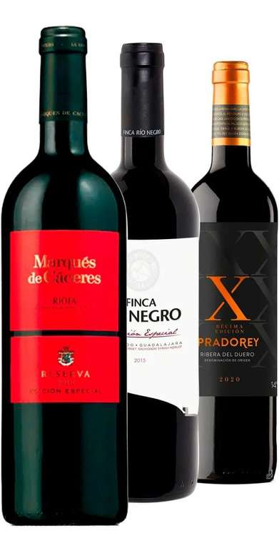 6 botellas de Rioja, Ribera y Castilla + Sacacorchos de regalo