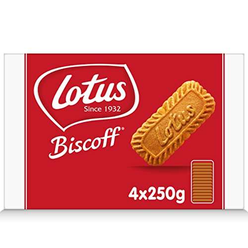 Biscoff Lotus Biscoff | Galletas Caramelizadas Originales | Veganas | Sin Sabores ni Colorantes Artificiales | 4 x 250g | 1kg