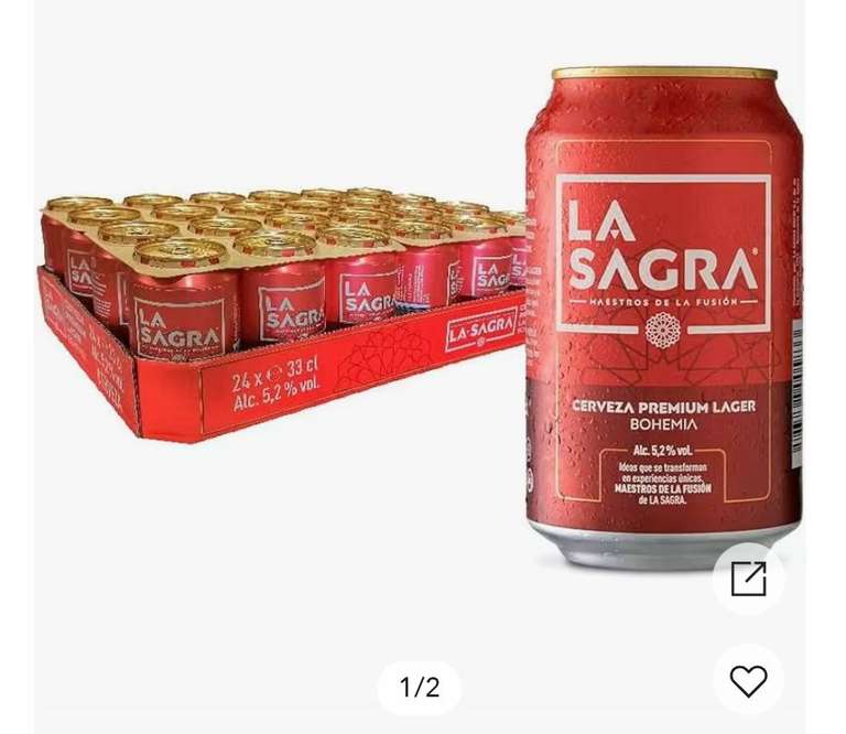 Caja de 24 latas de cerveza La Sagra