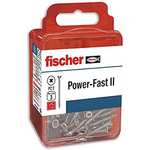 fischer Power-Fast II - caja de tornillos especiales para madera 3x30mm,para atornillado de maderas o fijación de piezas a la madera ,25 ud
