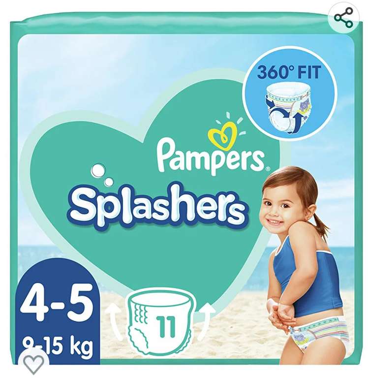Pampers Splashers Pañales de natación desechables, talla 5-6, 10 pantalones