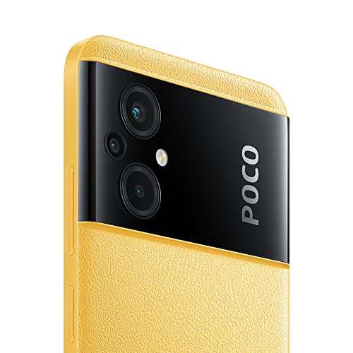 POCO M5 - Smartphone de 4+128GB, Pantalla de 6.58” 90Hz FHD+ DotDrop, MediaTek Helio G99, Triple cámara de 50MP con IA, 5000mAh, Amarillo
