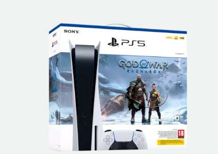 Consola PS5 + God of War: Ragnarök + 12€ de saldo + Pin de Playstation