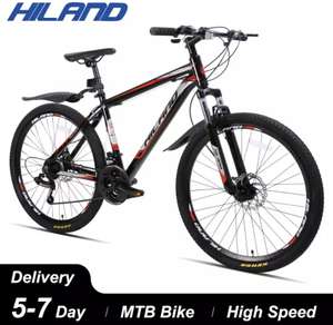 HILAND- Bicicleta de montaña de 26 Pulgadas con Marco de Aluminio de 17 Pulgadas (30uds)(el 19/4 a las 10:00)