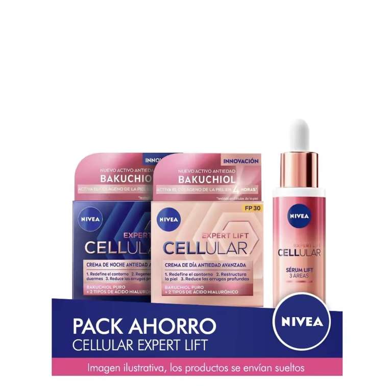 Nivea Cellular expert pack. Contiene crema filler de dia y de noche + serum