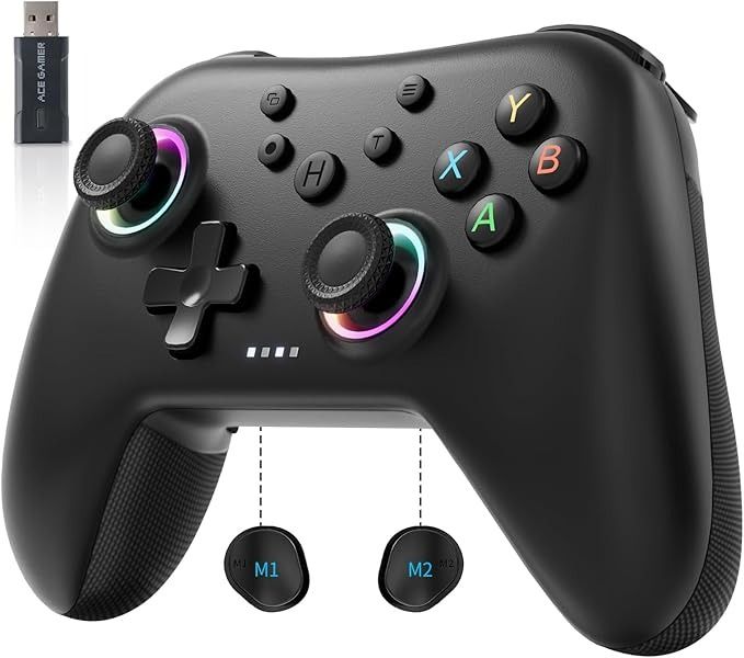 AceGamer Aurora Mando Inalámbrico Bluetooth 2.4G para PC, Switch, Steam, iOS y Android