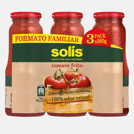 Tomate Frito Solís Frasco Pack 3x360 g
