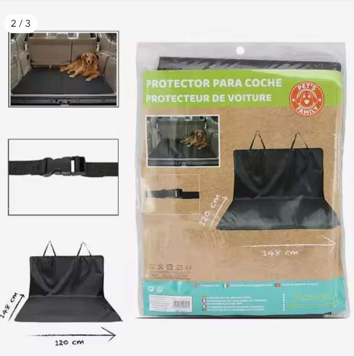 COTTECOTA-Protector de Mascotas para Coche 120 x 148 cm. Funda de asiento de coche para perros. Convertible para maletero y hamaca