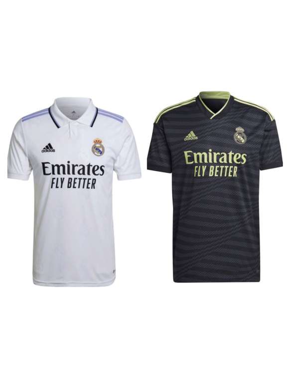 Camiseta de hombre 1ª y 2ª Equipación Real Madrid CF 2022-2023 adidas. Tallas S a XL.