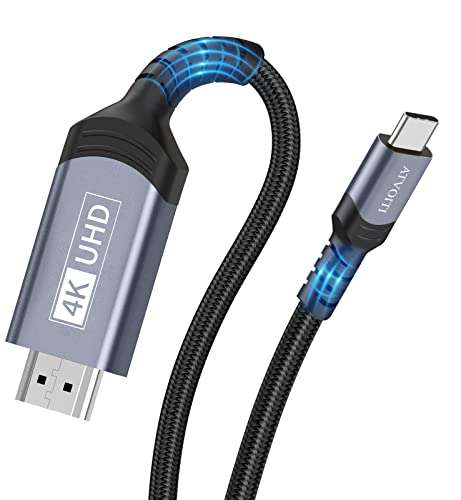 Cable 2M USB-C a HDMI, 4K, Thunderbolt 3, (Válido para enviar señal desde algunos móviles a TV)