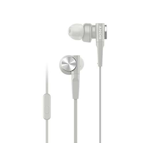 Sony MDR-XB55AP - Auriculares intraurales con EXTRA BASS y micrófono para llamadas, Blanco