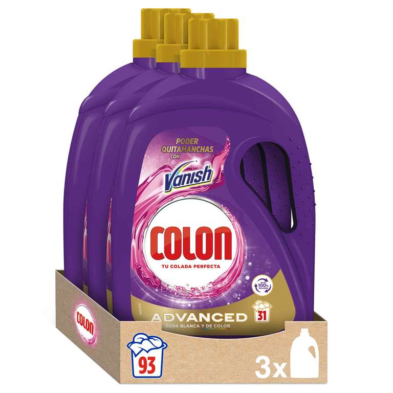Colon Vanish Advanced - Detergente para lavadora, formato gel - 93 dosis (3x31 dosis)