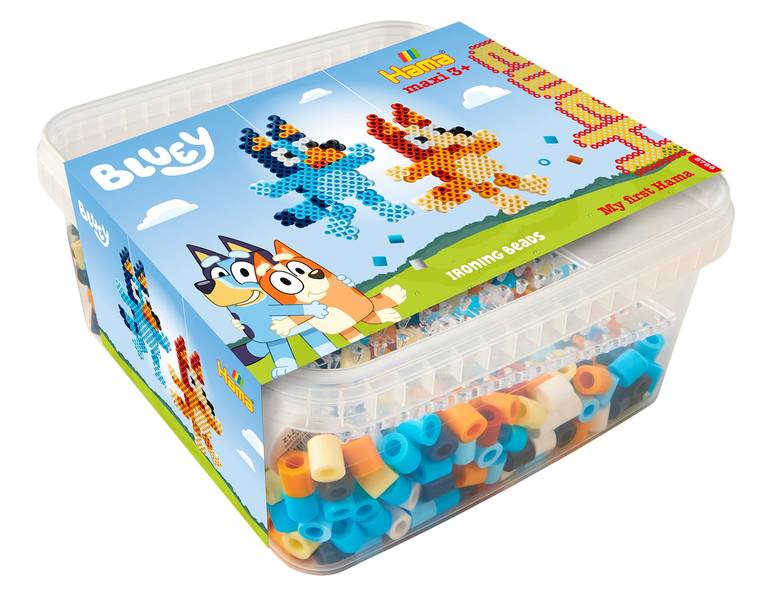 Hama Bluey – Caja de manualidades Maxi Beads – 900 cuentas de fusibles para planchar