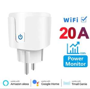 Enchufe inteligente con Wifi para el hogar, dispositivo de Control de voz compatible con asistente de Google, Alexa, Alice, 20A
