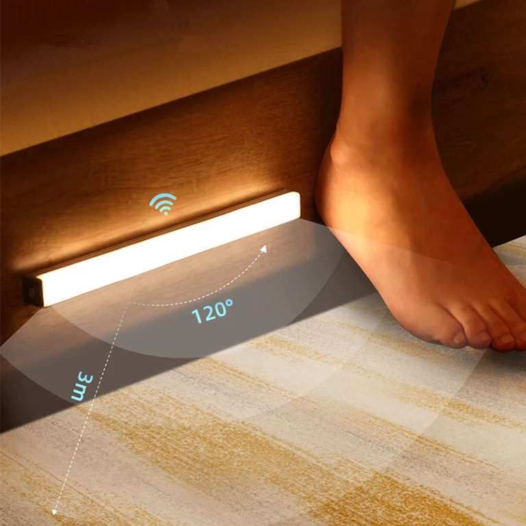 Luz LED inalámbrica con Sensor de movimiento para decoración de dormitorio, Lámpara decorativa de pared con Detector