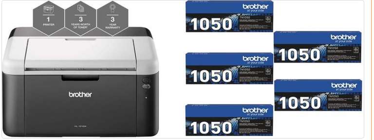 Brother Impresora Laser Monocromo hl1212wvb + 5 Tóners TN1050