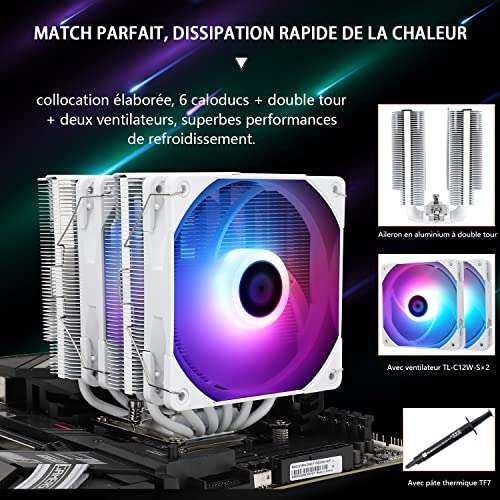Thermalright Peerless Assassin 120 White ARGB CPU Air Cooler,6 Heat Pipes, Dual 120mm