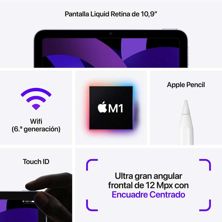 Apple 2022 iPad Air (Wi-Fi, 256 GB) - Gris Espacial (5.ª generación)