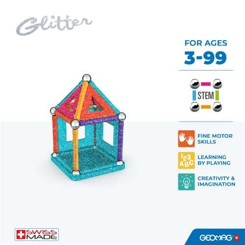 Geomag, Glitter Recycled, Construcciones Magnéticas Efecto Glitter