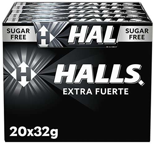 Halls Menta Fuerte - Caramelo duro - Caja con 20 unidades x 32g (total de 640g) (También miel y limón en descripción)