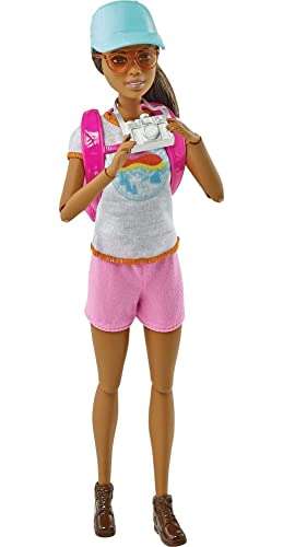 Barbie Bienestar Senderista Muñeca articulada con mascota y accesorios de excursión