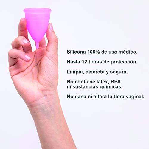 Copa Menstrual con Esterilizador Talla S, M y L - Fabricada con Silicona de Grado Médico, Hipoalergénica, 100% Segura - Fácil Uso