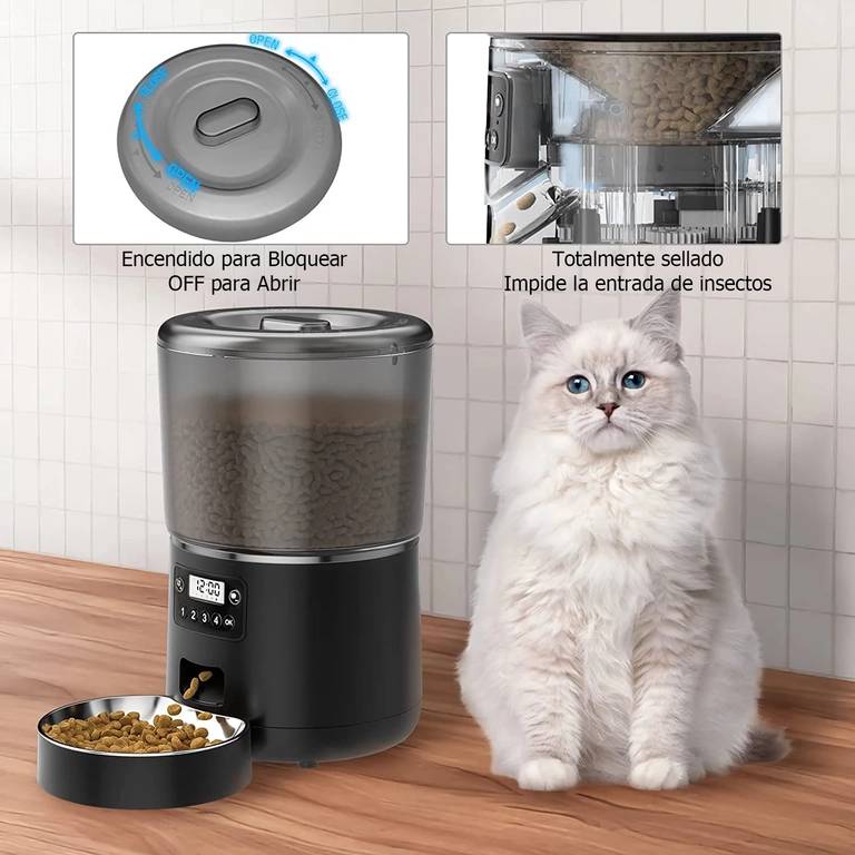 Alimentador Automático de Tiempo Para Mascotas 4L