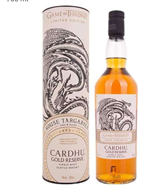 Cardhu Gold Reserve – Whisky escocés puro de malta – Edición limitada Juego de Tronos: Casa Targaryen – 700 ml tb en Corte inglés