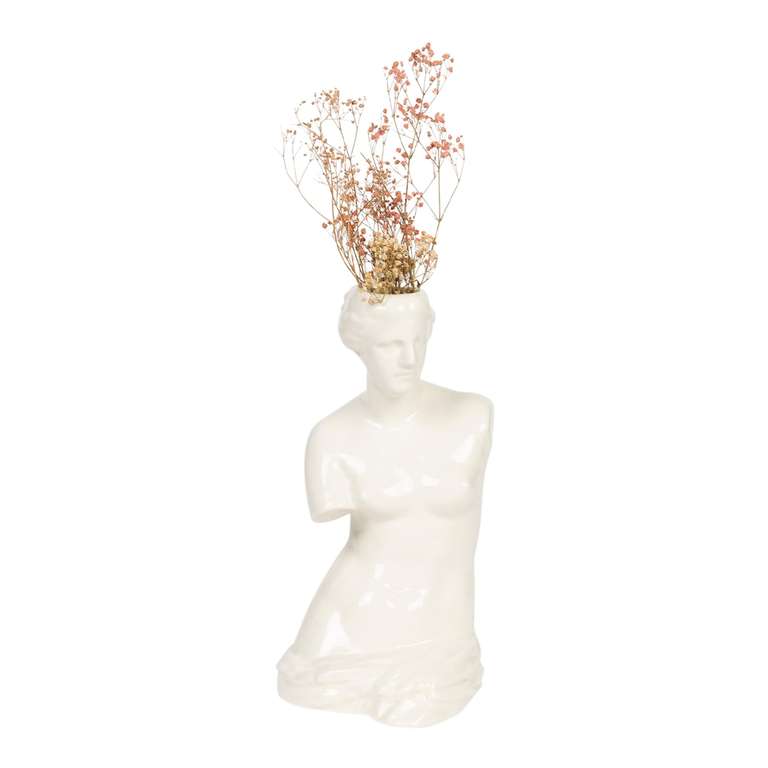 DOIY - Jarrón Decorativo Moderno - Diseño en Forma de la Diosa Griega Venus - Fabricado con Cerámica - Jarrón para Flores -