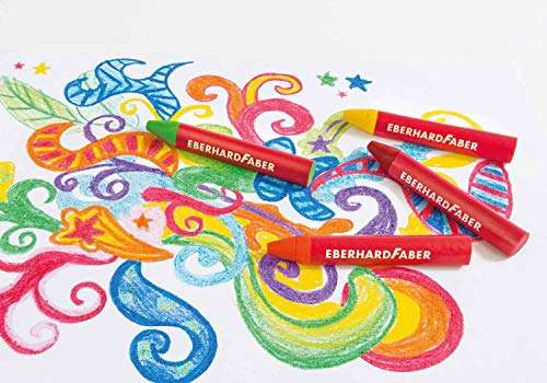 Eberhard Faber 524011 - Crayones de cera, tres caras, 10 piezas en caja de plástico