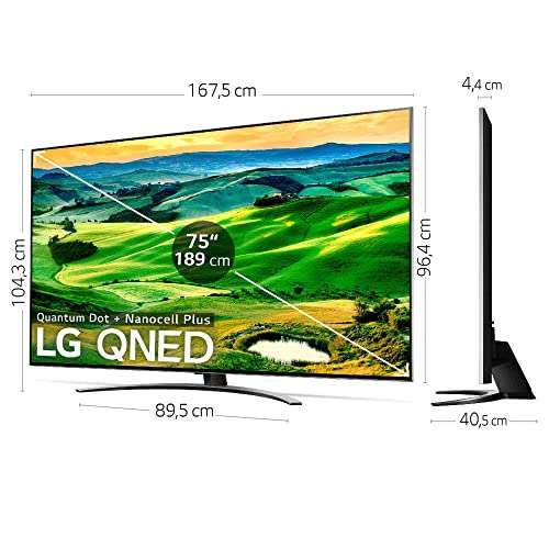 LG Televisor 75QNED816QA - Smart TV webOS22 75 pulgadas (189 cm) 4K QNED con IA