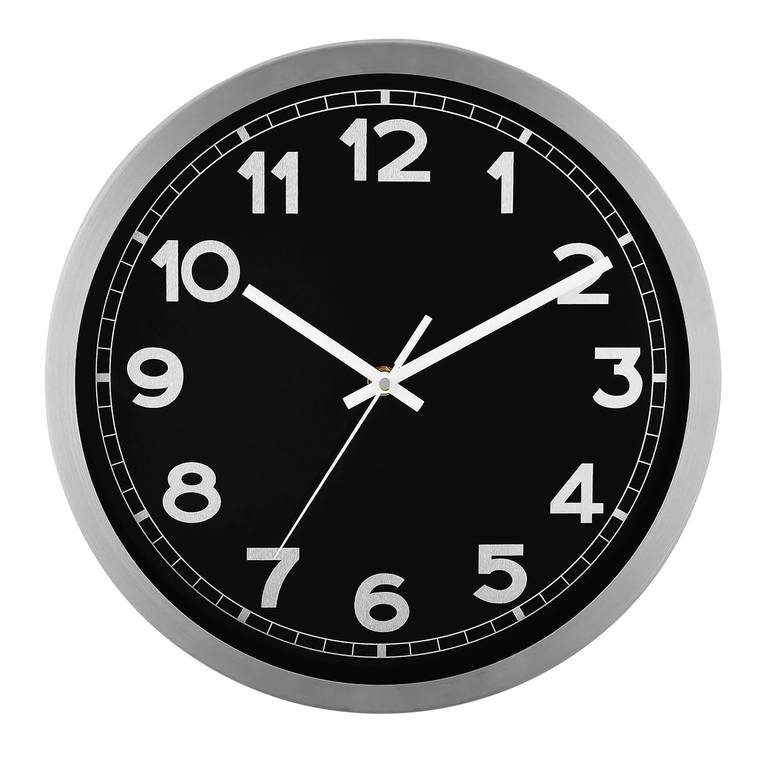 Plumeet Reloj de Pared Extra Grande, Reloj de Pared con Pilas de 40.6cm con Marco de Aluminio, Relojes de Pared de Metal Silenciosos