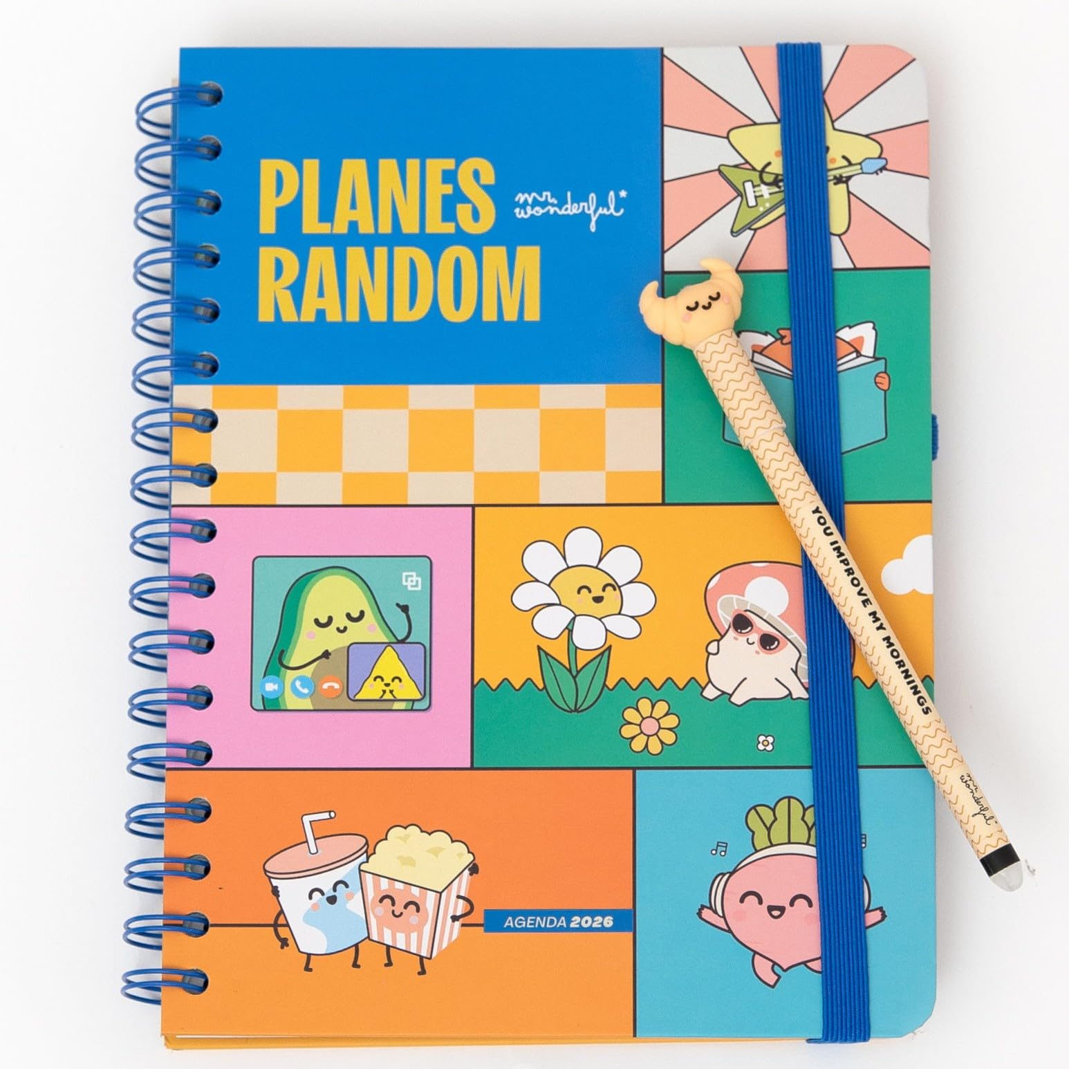 Mr. Wonderful - Agenda Anual Wonder 2026 Vista Semanal + Bolígrafo Bobo Borrable - Planes random