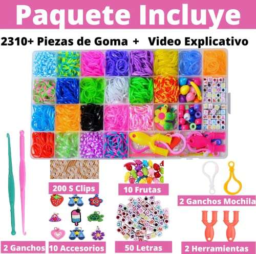 Gomitas Para Hacer Pulseras +2310PCS - Gomas Pulseras 30 Colores