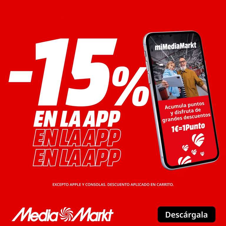 15% de Descuento Extra en la App de MediaMarkt en Múltiples Categorías
