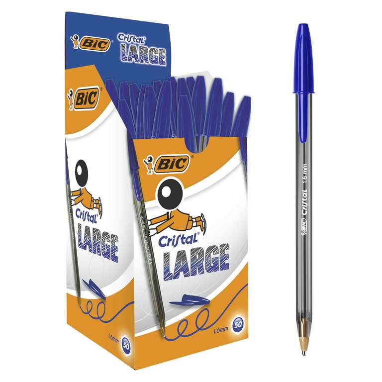 BOLIGRAFO BIC NARANJA CRISTAL FINE 0.8mm AZUL