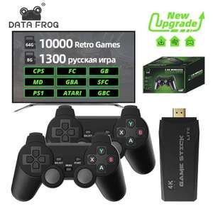 Consola de videojuegos Retro DATA FROG, 2,4G, inalámbrica, 32GB, 4k, 10000 juegos (64GB 14,40€)