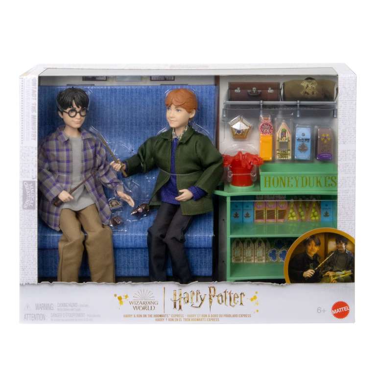 Harry Potter Harry y Ron en el tren Hogwarts Express Muñecos con accesorios, muñecos de Harry Potter de 30,5cm, HND79