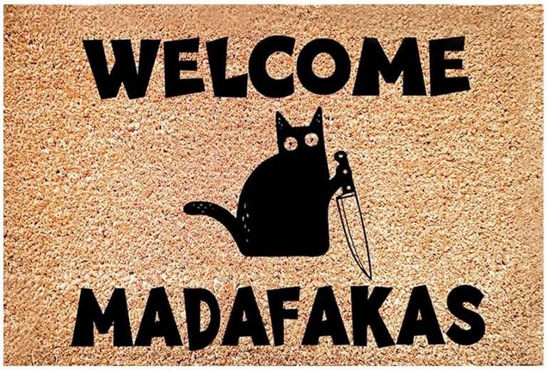 Alfombrilla Dark Cat "Welcome Madafakas" 30x50 cm