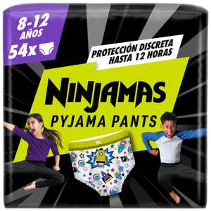 Dodot Ninjamas pañales para Niño 8-12 Años (27-43 kg), 54 Unidades, Pañal con Protección Anti-Fugas Durante la Noche