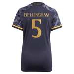 Camiseta adidas segunda equipación Real Madrid 23/24 con dorsal Bellingham 5