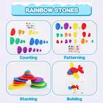 Juguetes Montessori 2 EN 1 Contar Osos y Arcoiris Set de Juguetes de Piedras