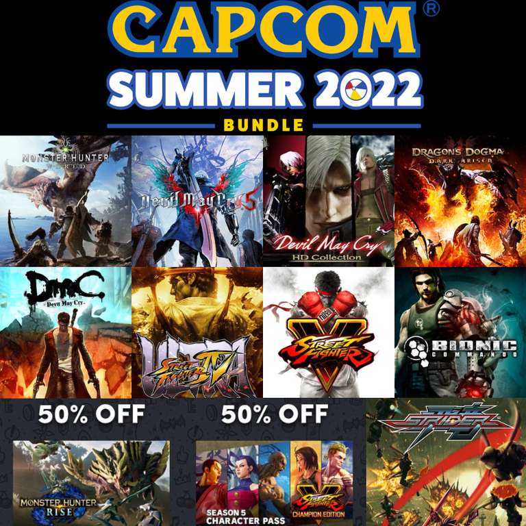 Pack Superéxitos de Capcom: Monster Hunter, Devil May Cry, Dragon's Dogma, Street Fighter [Steam]