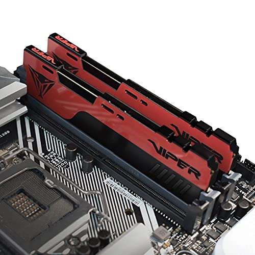 Patriot Memory Viper Elite II DDR4 3200 64GB (2x32GB) C18 Kit de Memoria Gamind de Alto RendimientoRAM XMP 2.0 Negro/Rojo