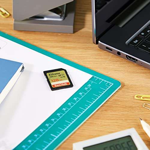 SanDisk Extreme 128GB SDXC Memory Card up to 150MB/s, Class 10, U3, V30 aplicar cupon